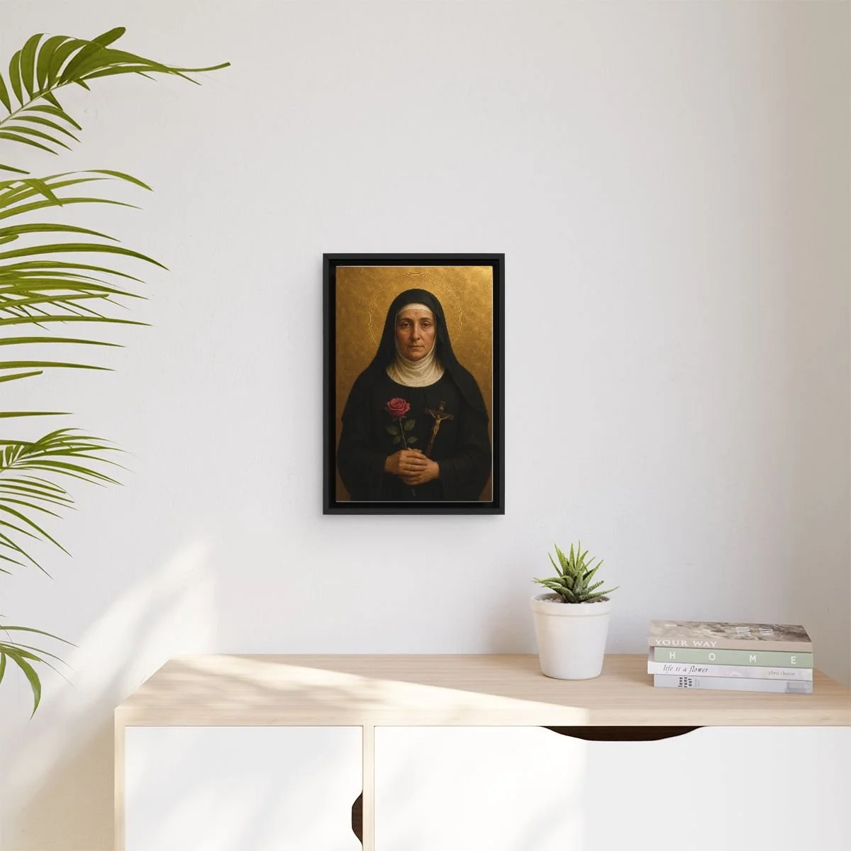 Saint Rita of Cascia icon on gallery-wrapped canvas, product photo 3