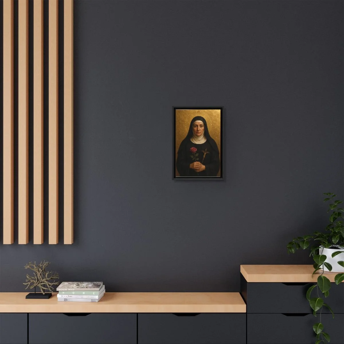 Saint Rita of Cascia icon on gallery-wrapped canvas, product photo 4