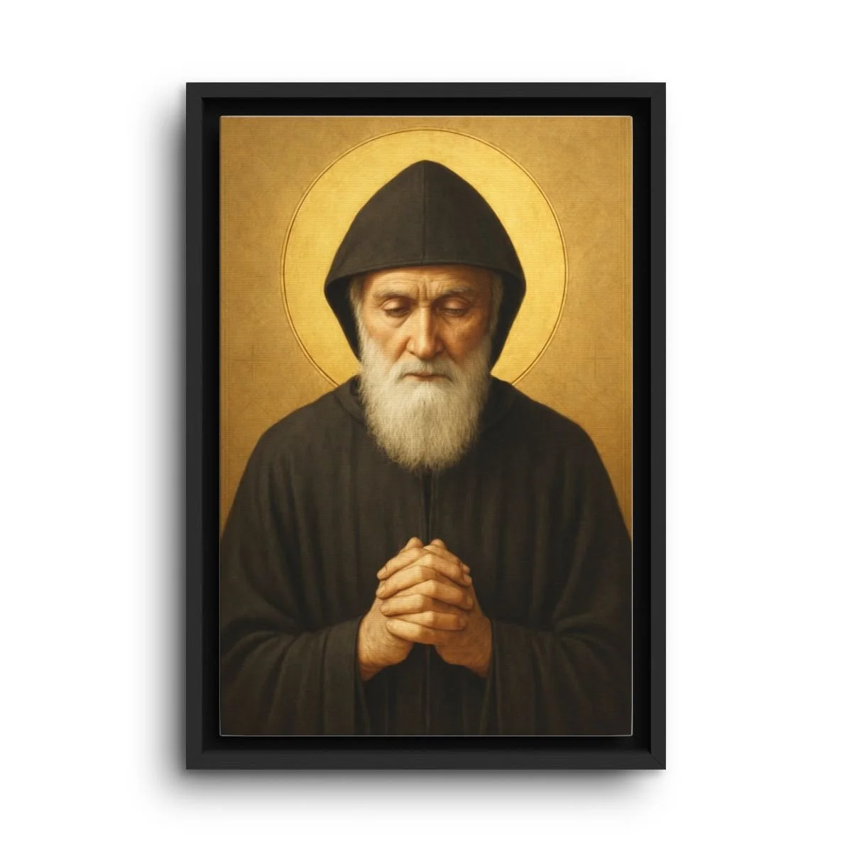 Saint Charbel framed canvas icon print
