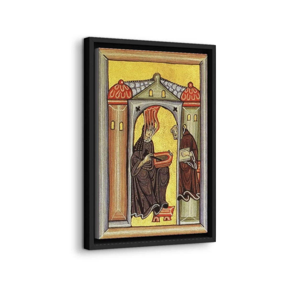 Saint Hildegard of Bingen icon on gallery-wrapped canvas, product photo 2