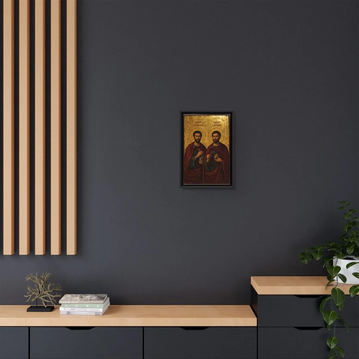 Saints Cosmas and Damian icon on gallery-wrapped canvas, product photo 4