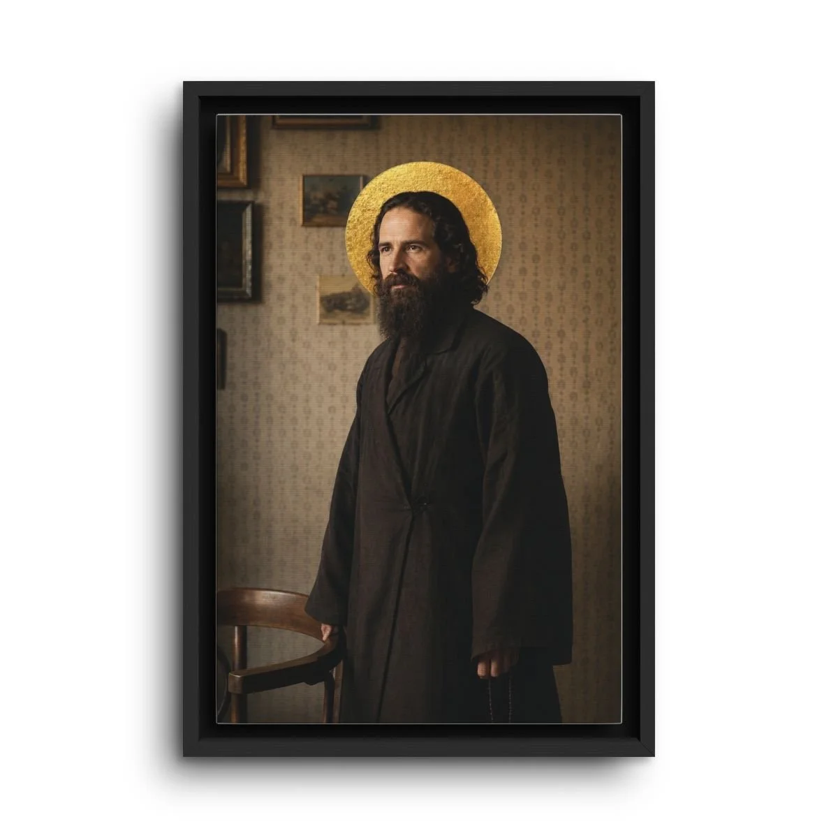 Saint Justin Popović framed canvas icon print