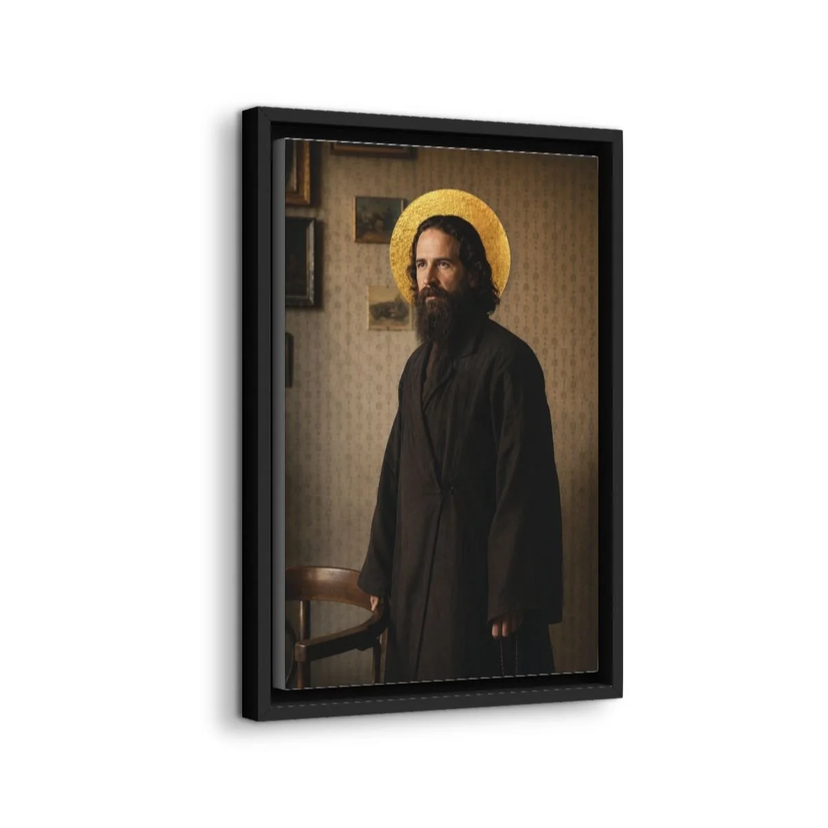 Saint Justin Popović icon on gallery-wrapped canvas, product photo 2
