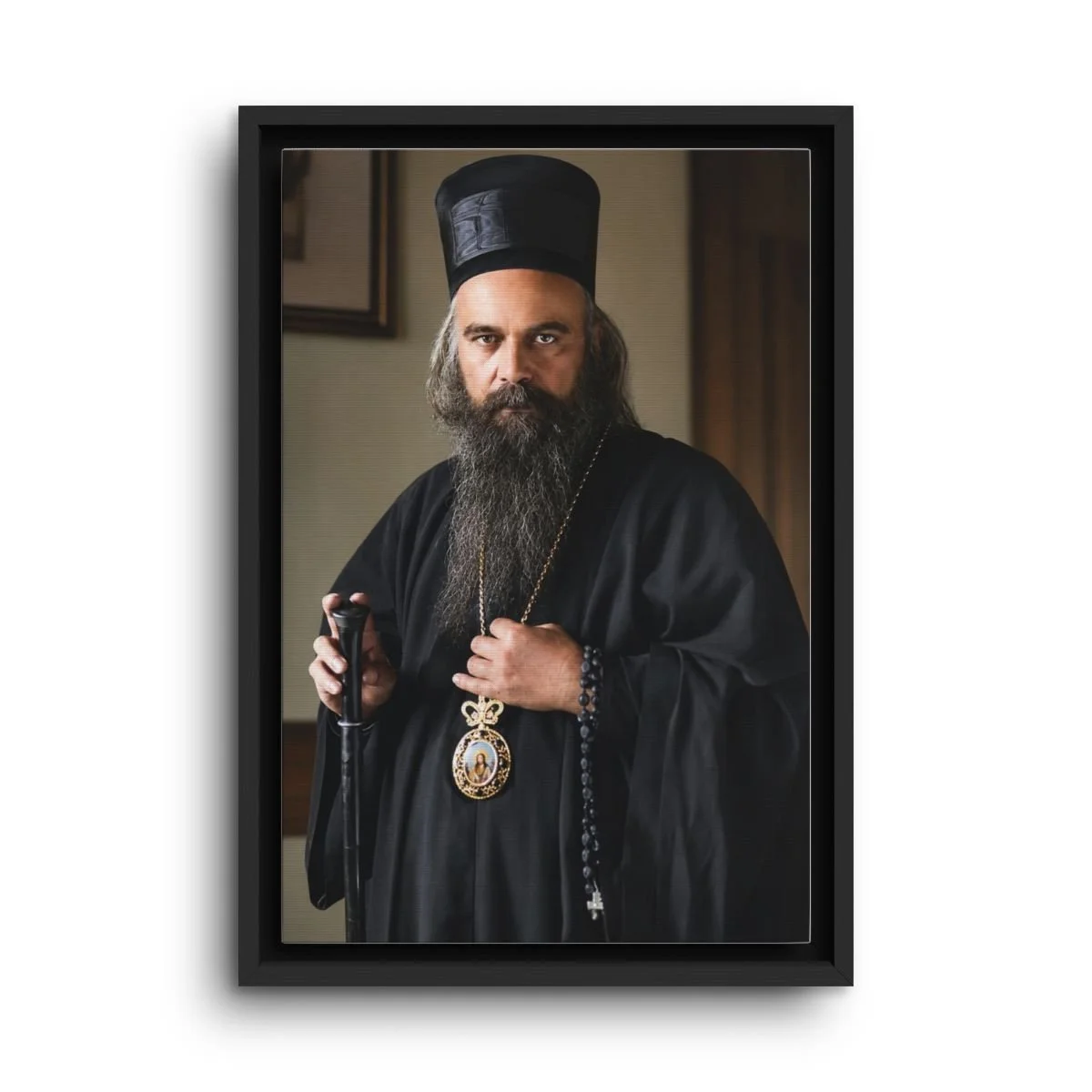 Saint Nikolaj Velimirović framed canvas icon print