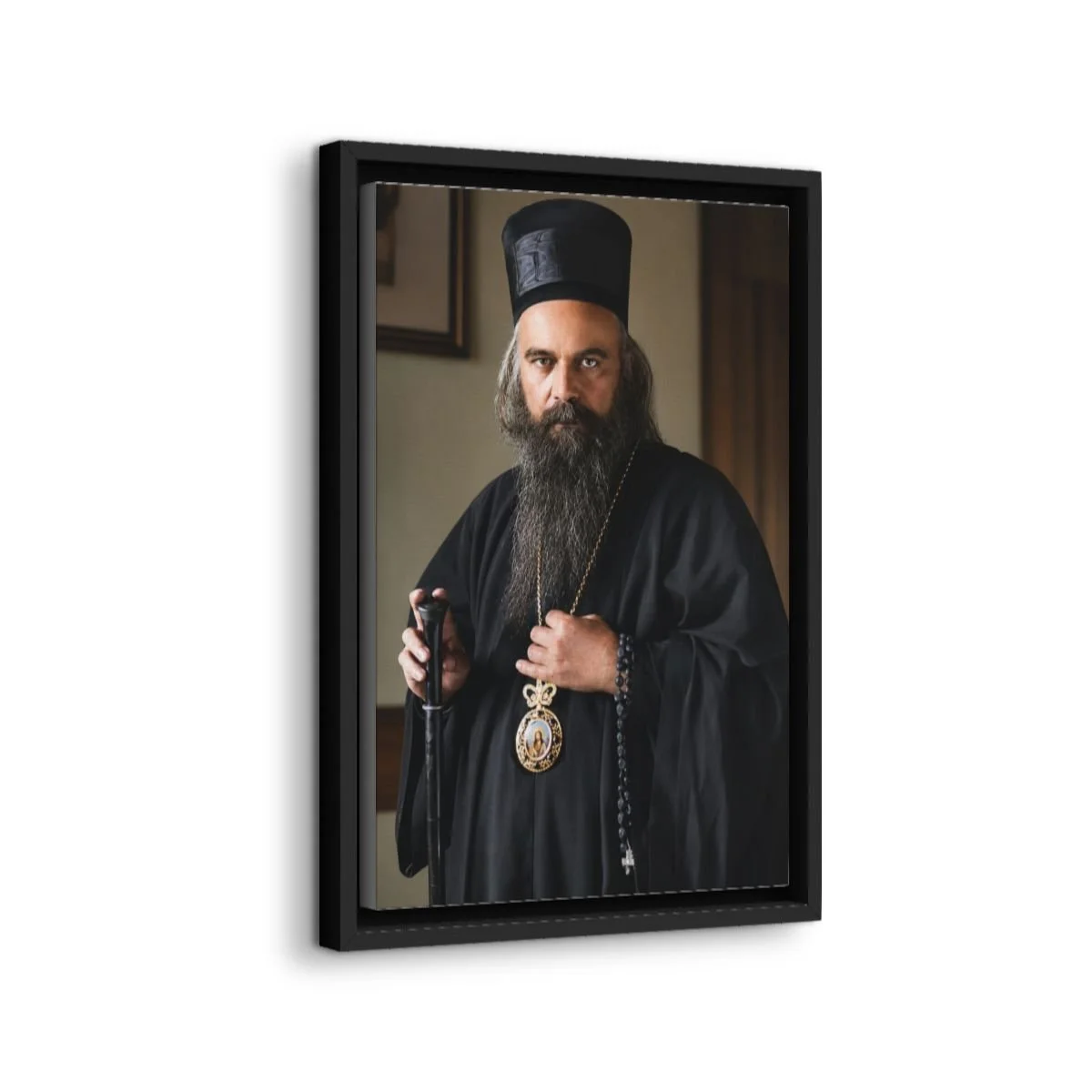 Saint Nikolaj Velimirović icon on gallery-wrapped canvas, product photo 2