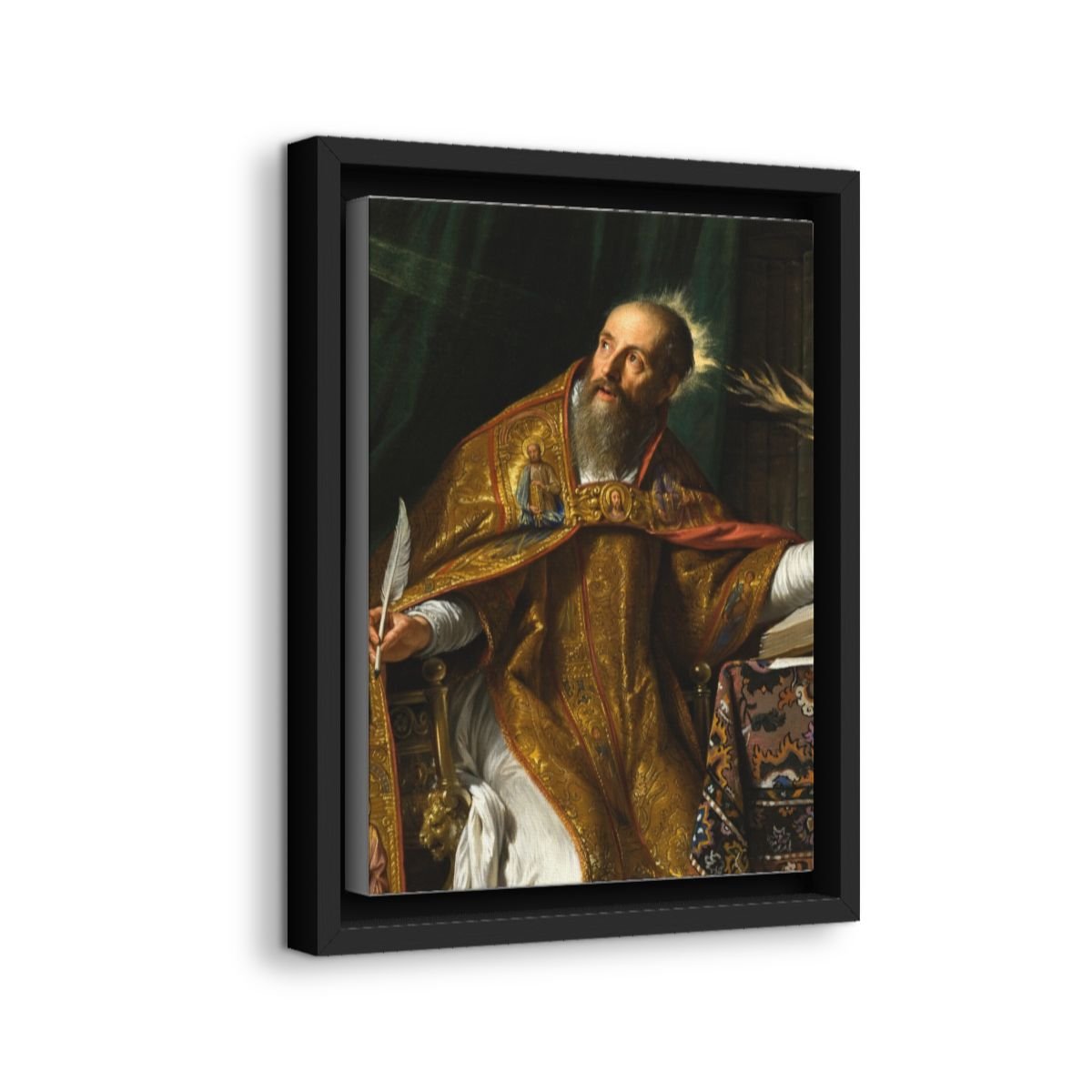 Saint Augustine of Hippo icon on gallery-wrapped canvas, product photo 2