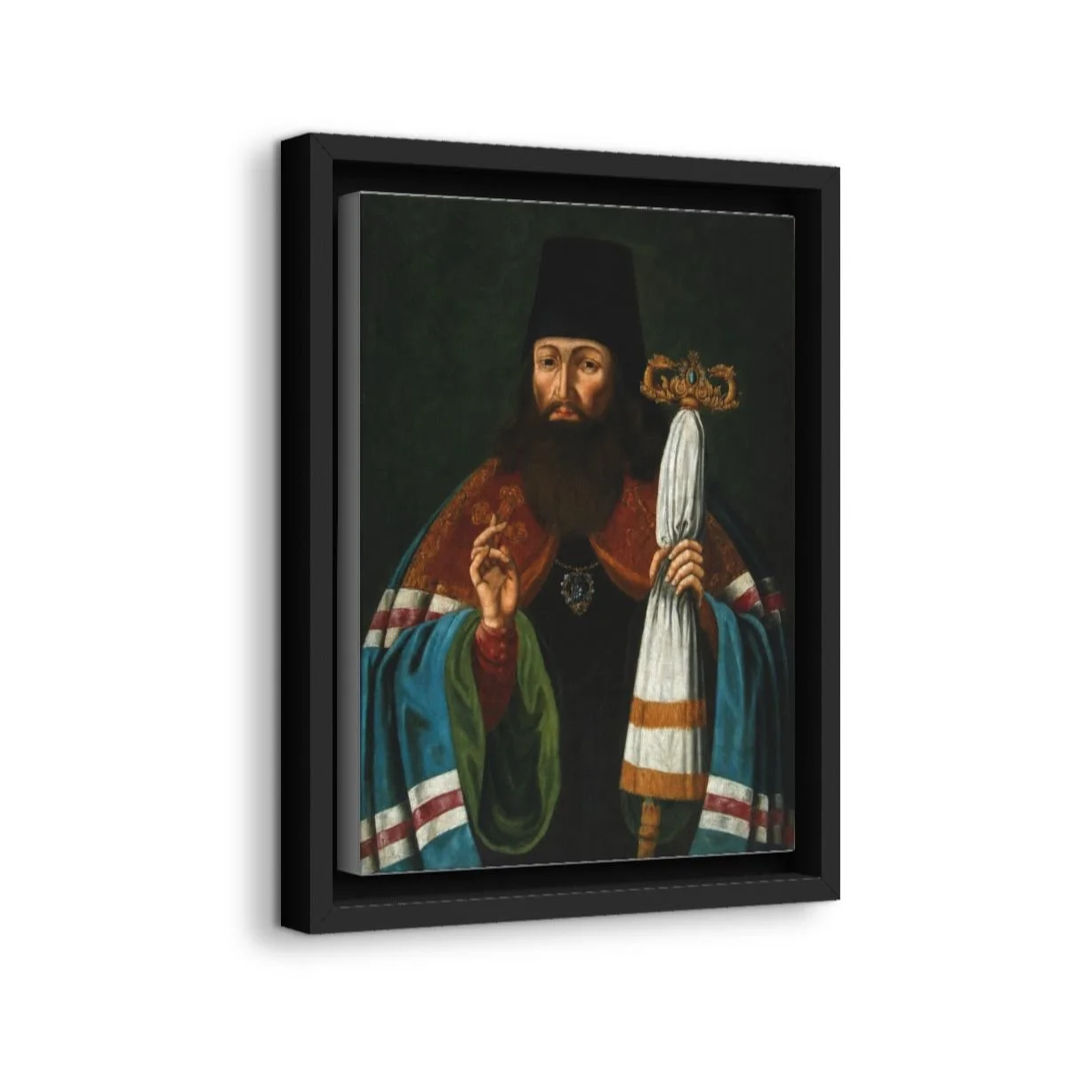 Saint Tikhon of Zadonsk icon on gallery-wrapped canvas, product photo 2