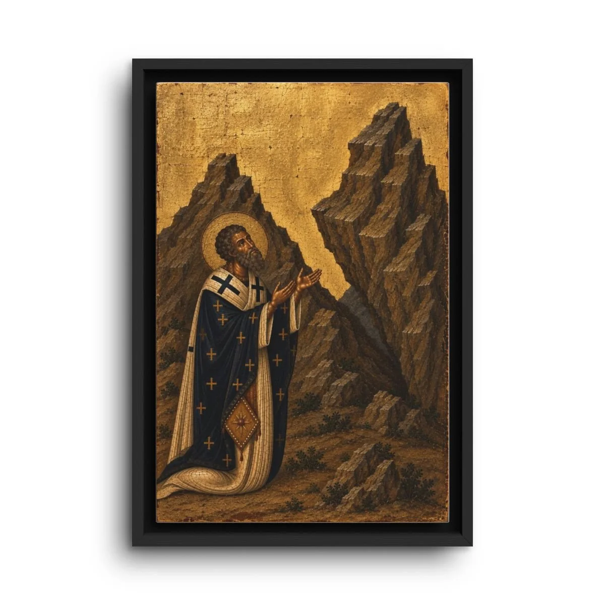 Saint Gregory the Wonderworker framed canvas icon print