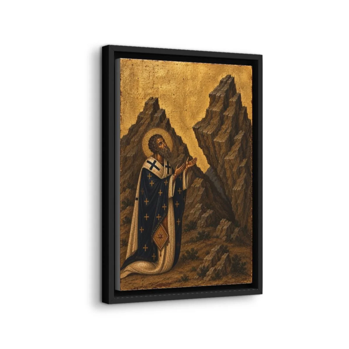 Saint Gregory the Wonderworker icon on gallery-wrapped canvas, product photo 2
