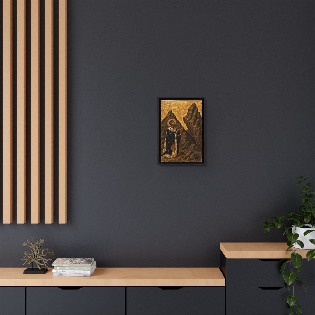 Saint Gregory the Wonderworker icon on gallery-wrapped canvas, product photo 4