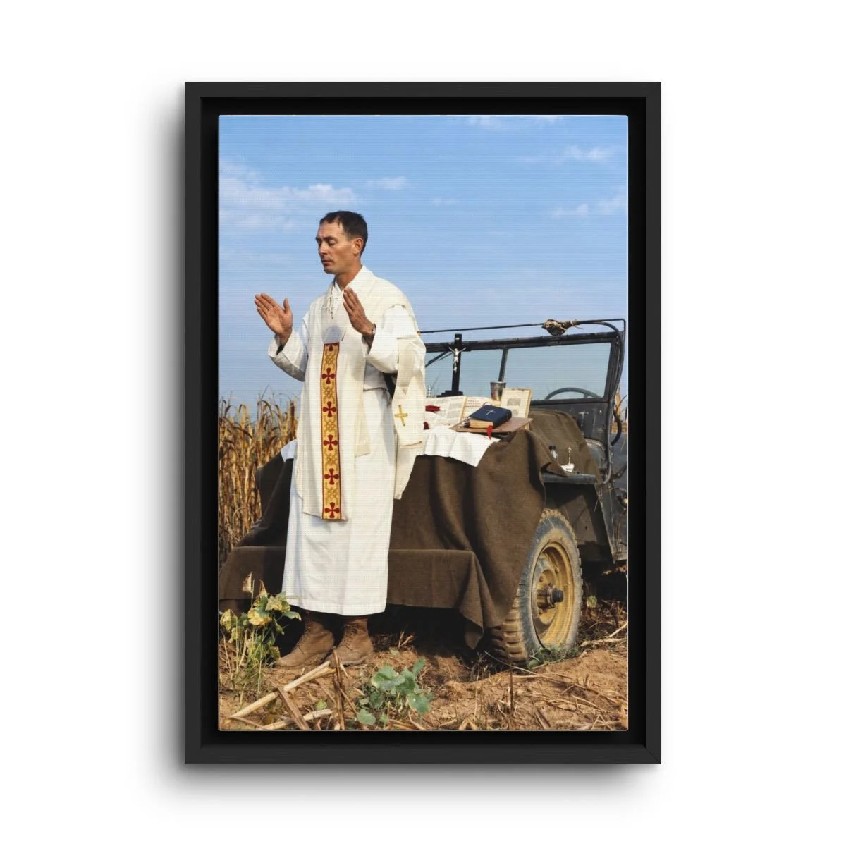 Venerable Emil Kapaun framed canvas icon print