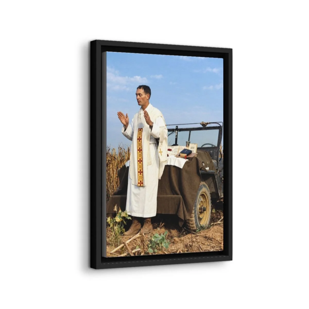 Venerable Emil Kapaun icon on gallery-wrapped canvas, product photo 2