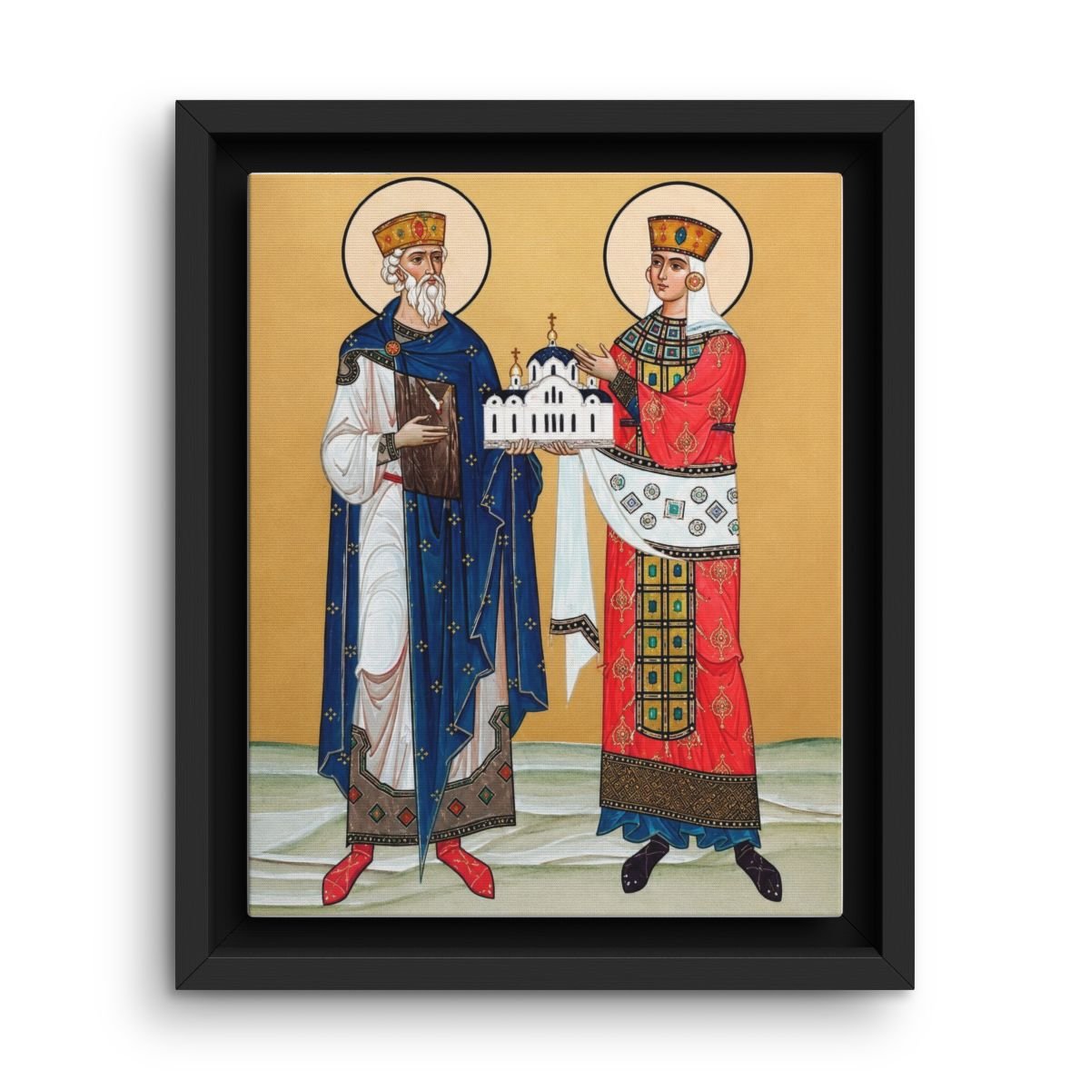 Saint Olga & Saint Vladimir the Great framed canvas icon print