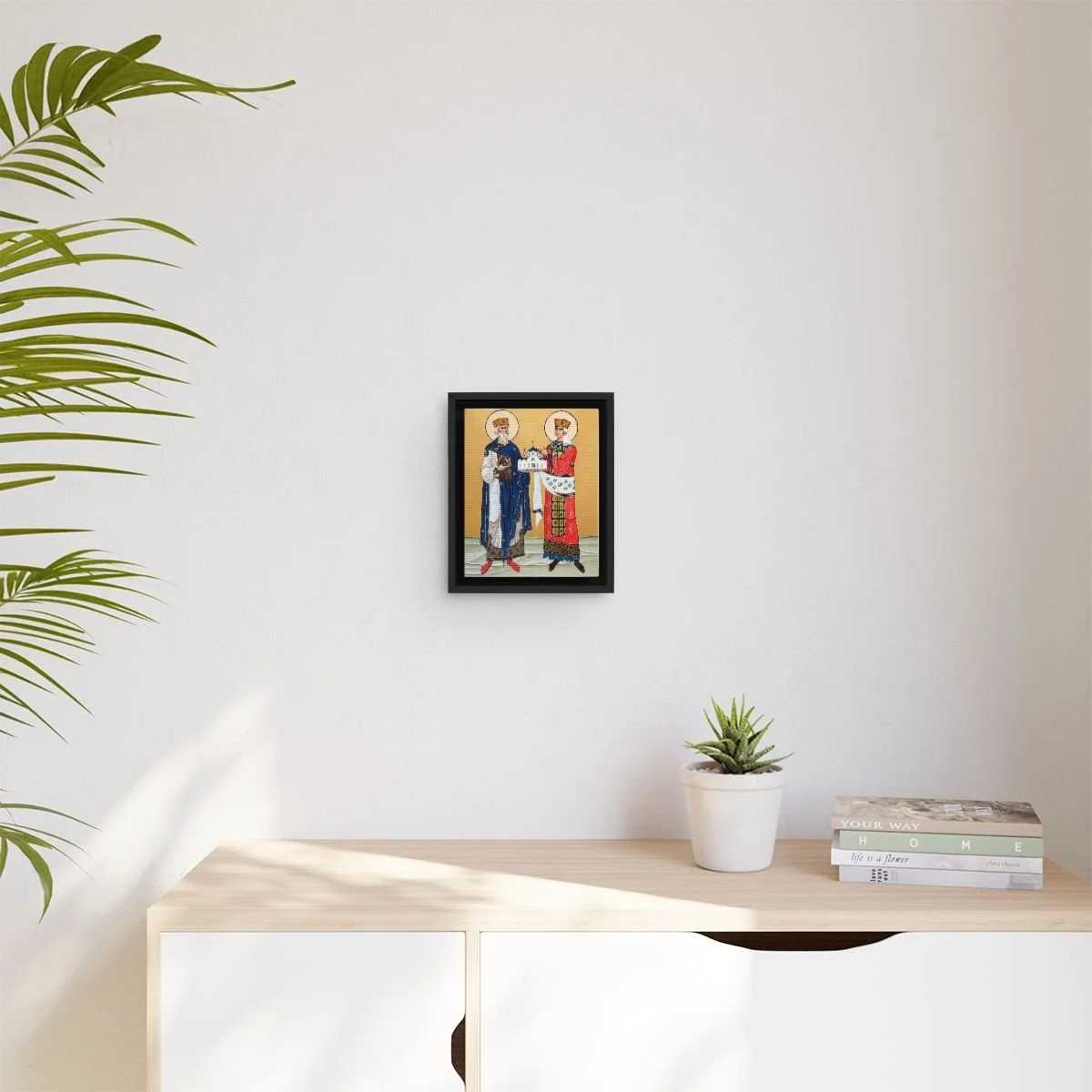 Saint Olga & Saint Vladimir the Great icon on gallery-wrapped canvas, product photo 3