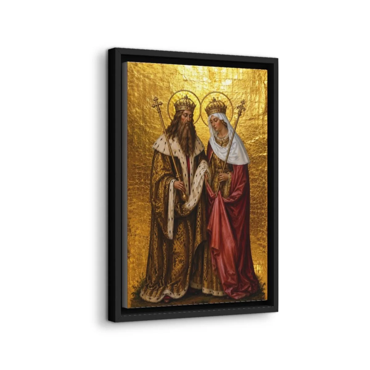 Saint Henry II & Saint Cunegunda icon on gallery-wrapped canvas, product photo 2