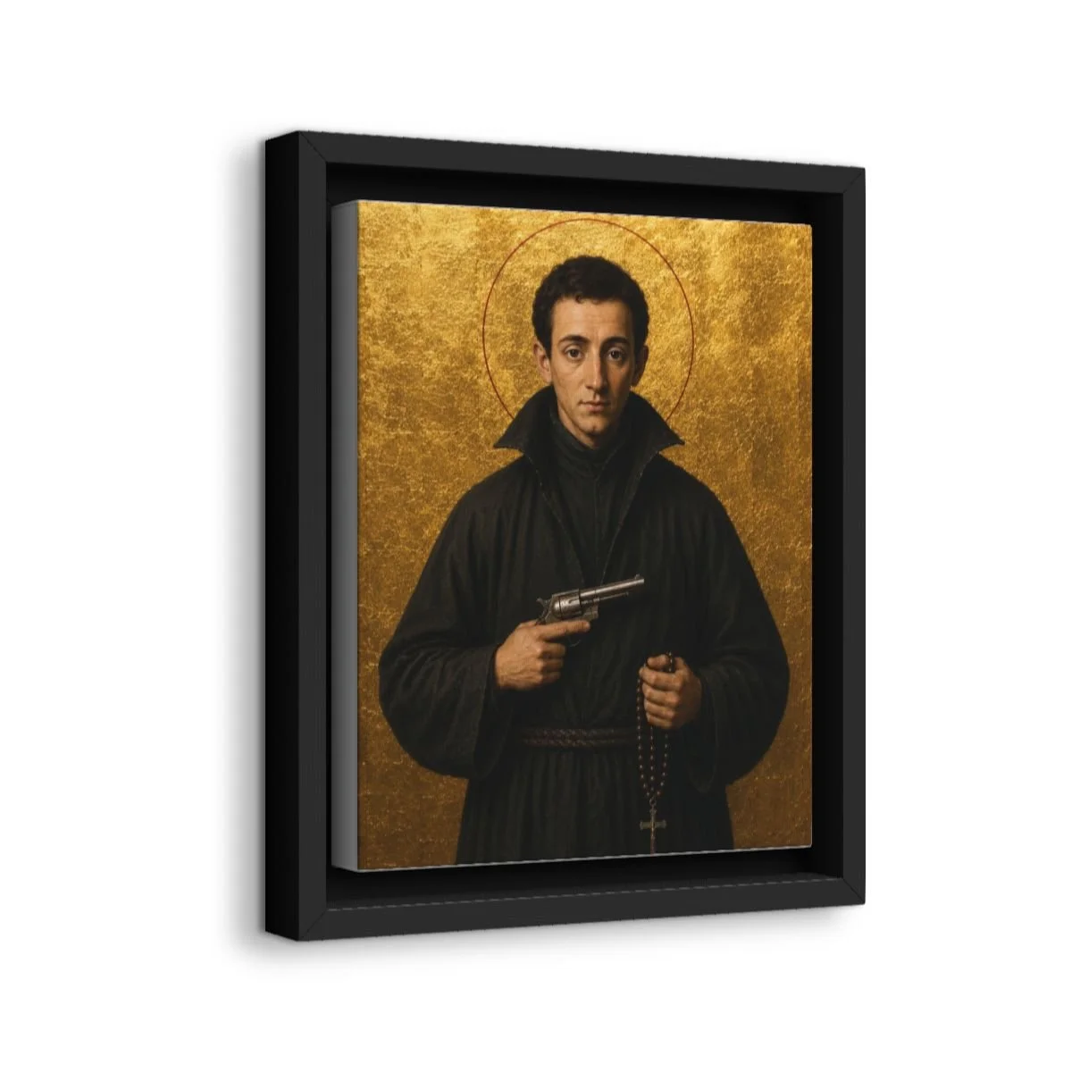 Saint Gabriel Possenti icon on gallery-wrapped canvas, product photo 2