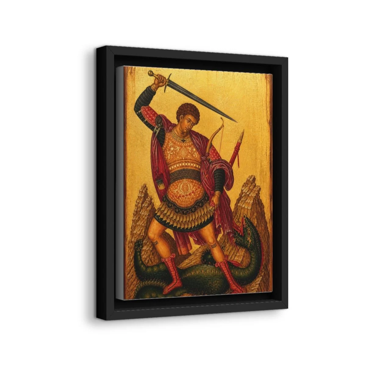 Saint Theodore of Amasea icon on gallery-wrapped canvas, product photo 2