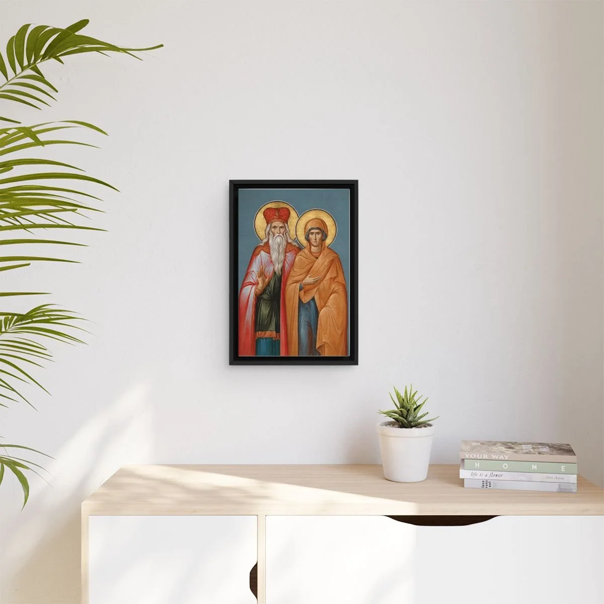 Saints Zechariah & Elizabeth icon on gallery-wrapped canvas, product photo 3