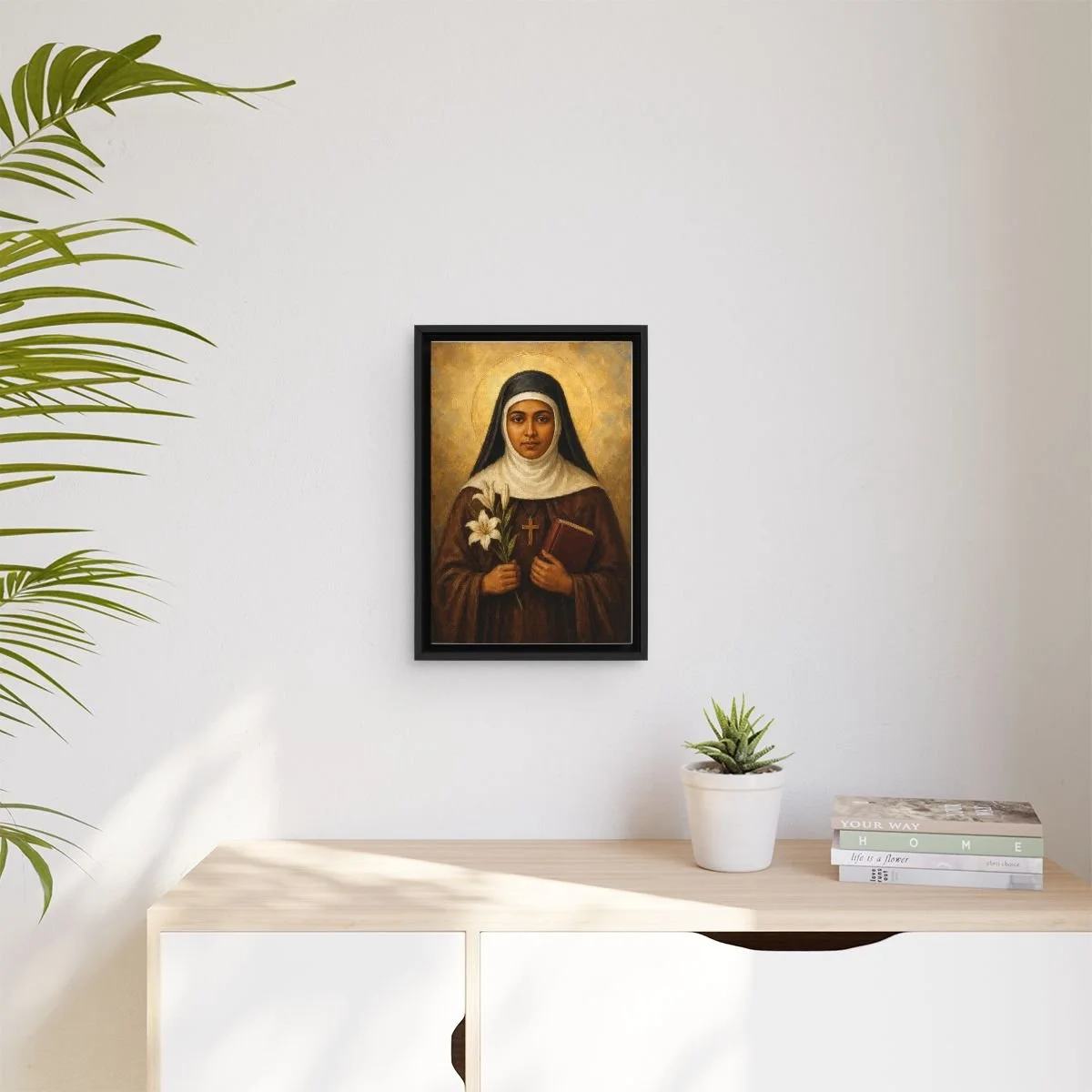 Saint Alphonsa icon on gallery-wrapped canvas, product photo 3