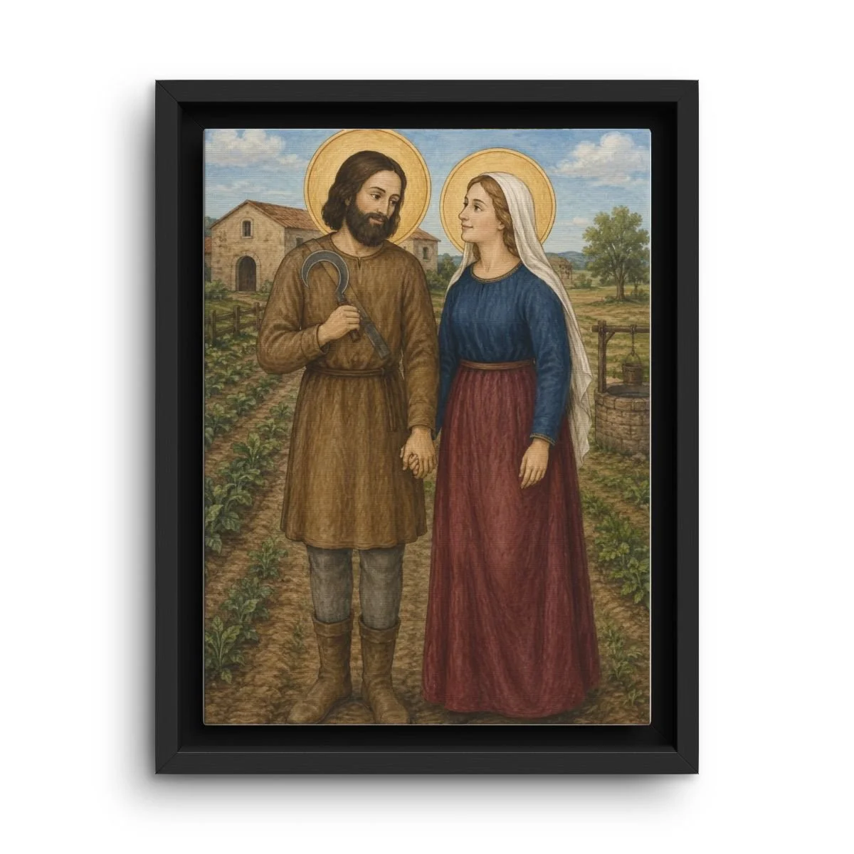 Saint Isidore the Farmer framed canvas icon print