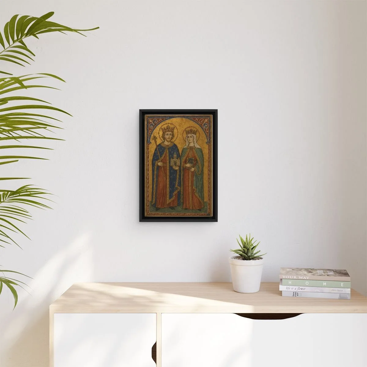 Saint Edward the Confessor & Queen Edith of Wessex icon on gallery-wrapped canvas, product photo 3