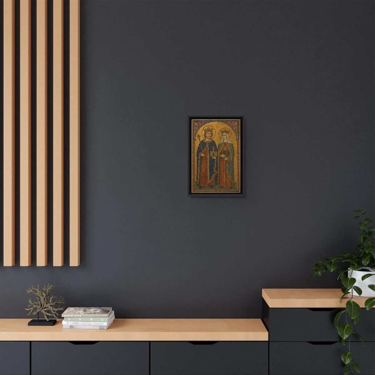 Saint Edward the Confessor & Queen Edith of Wessex icon on gallery-wrapped canvas, product photo 4