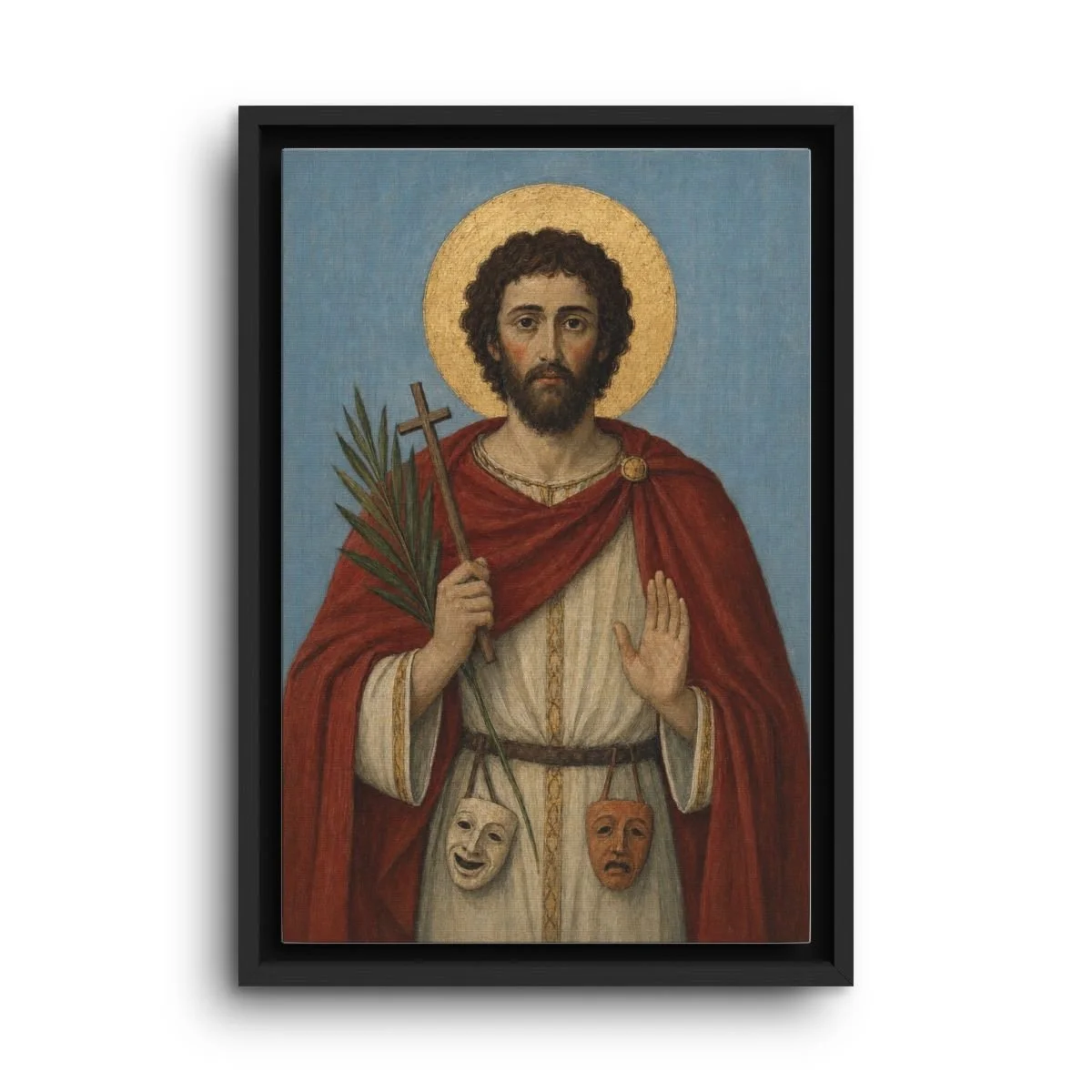 Saint Genesius of Rome framed canvas icon print