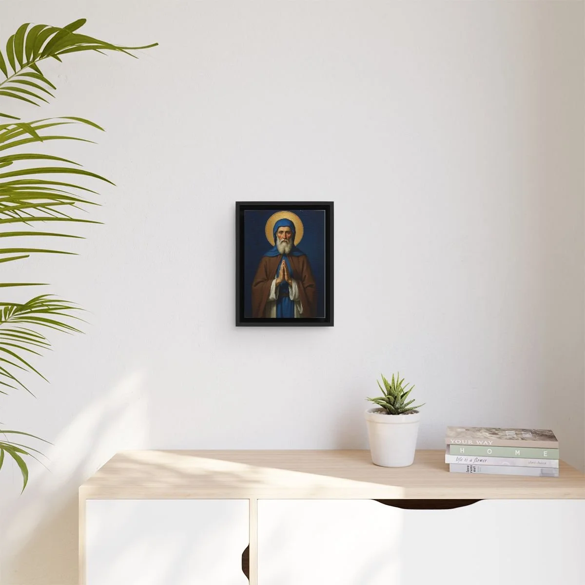 Saint Nilus the Younger icon on gallery-wrapped canvas, product photo 3