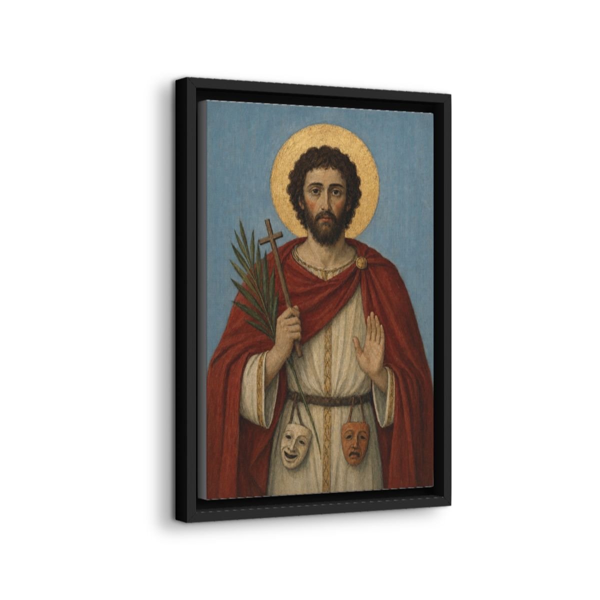 Saint Genesius of Rome icon on gallery-wrapped canvas, product photo 2
