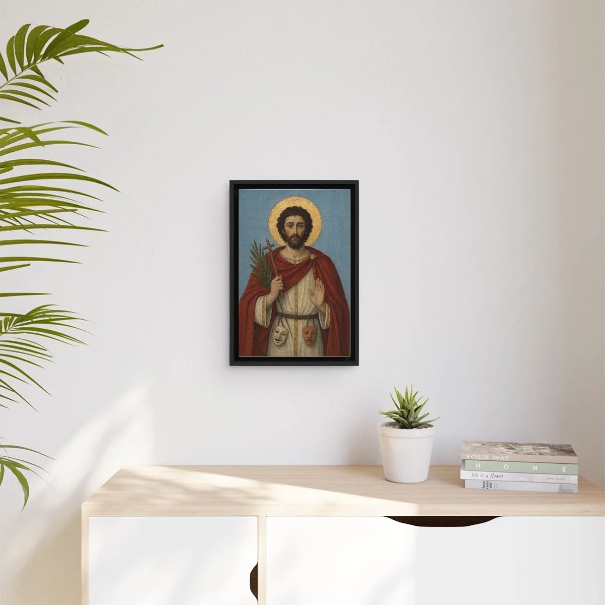 Saint Genesius of Rome icon on gallery-wrapped canvas, product photo 3