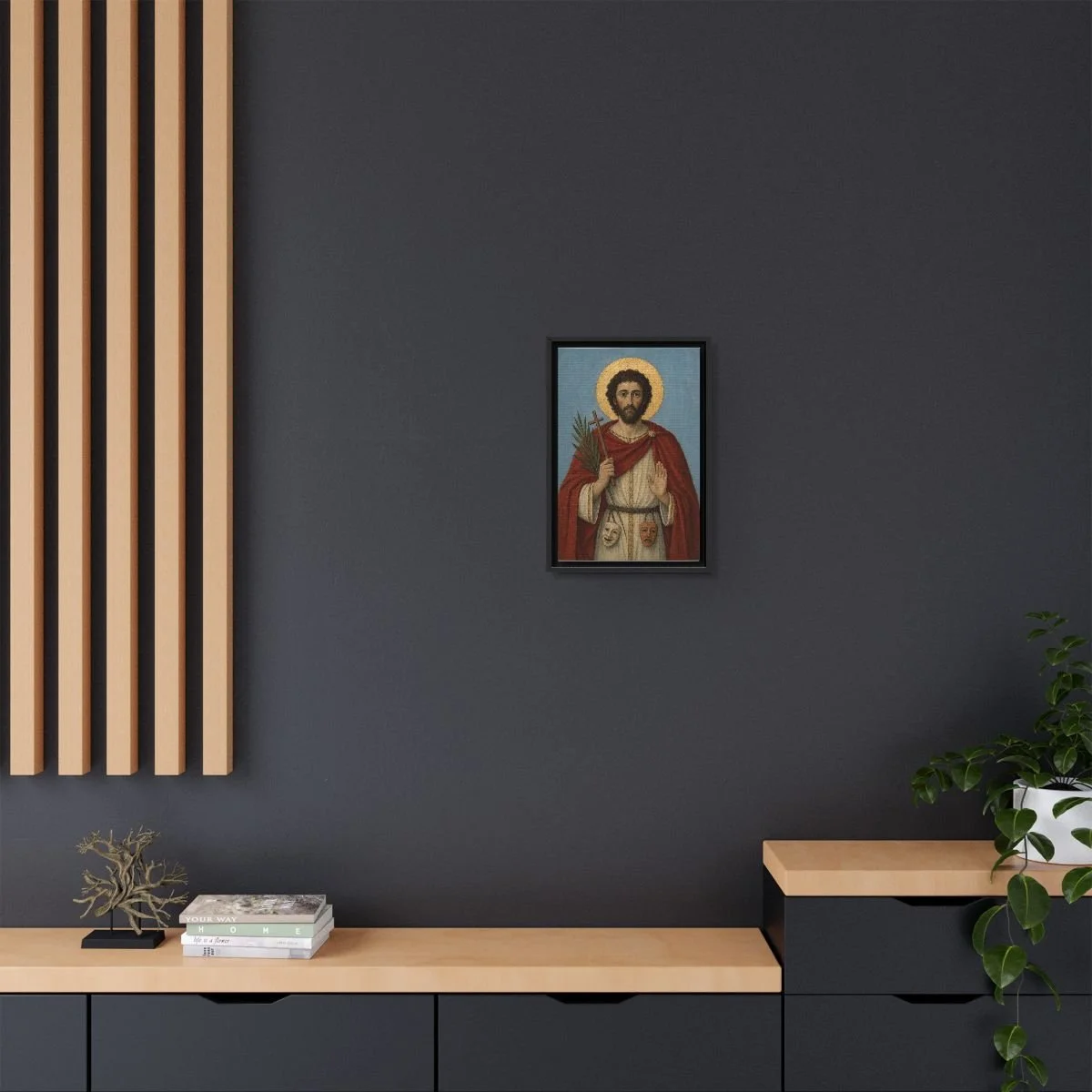 Saint Genesius of Rome icon on gallery-wrapped canvas, product photo 4