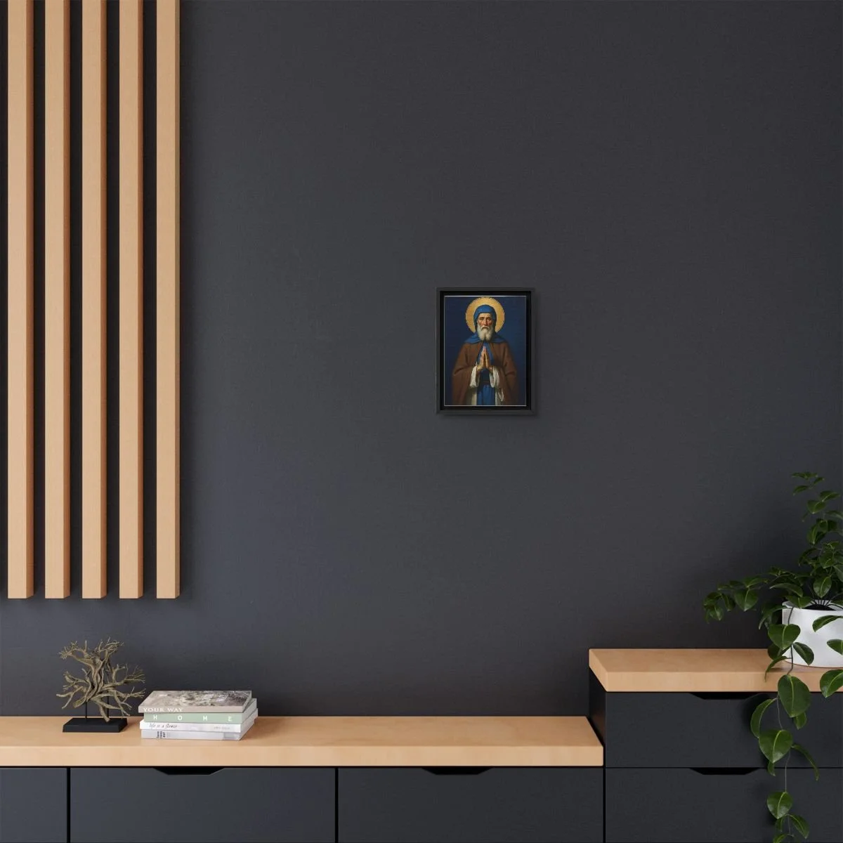 Saint Nilus the Younger icon on gallery-wrapped canvas, product photo 4