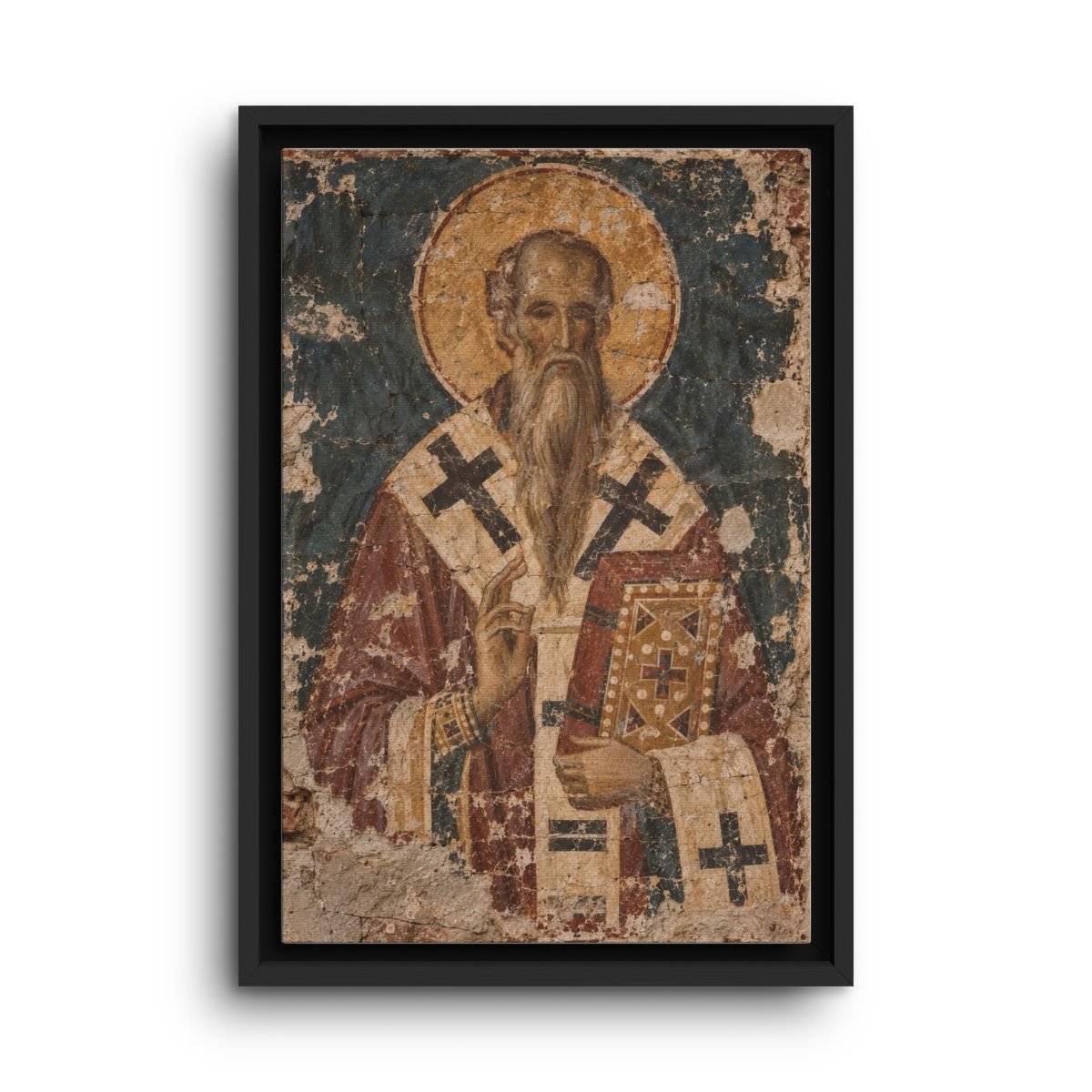 Saint Menas of Polotsk framed canvas icon print
