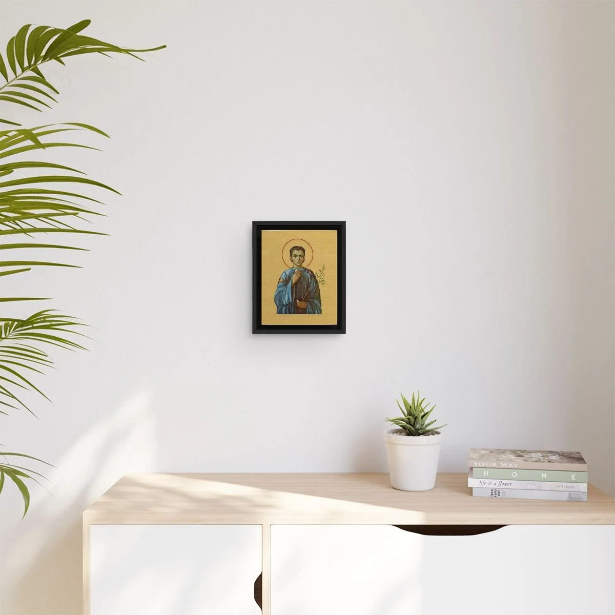 Saint John of Ustiug icon on gallery-wrapped canvas, product photo 4