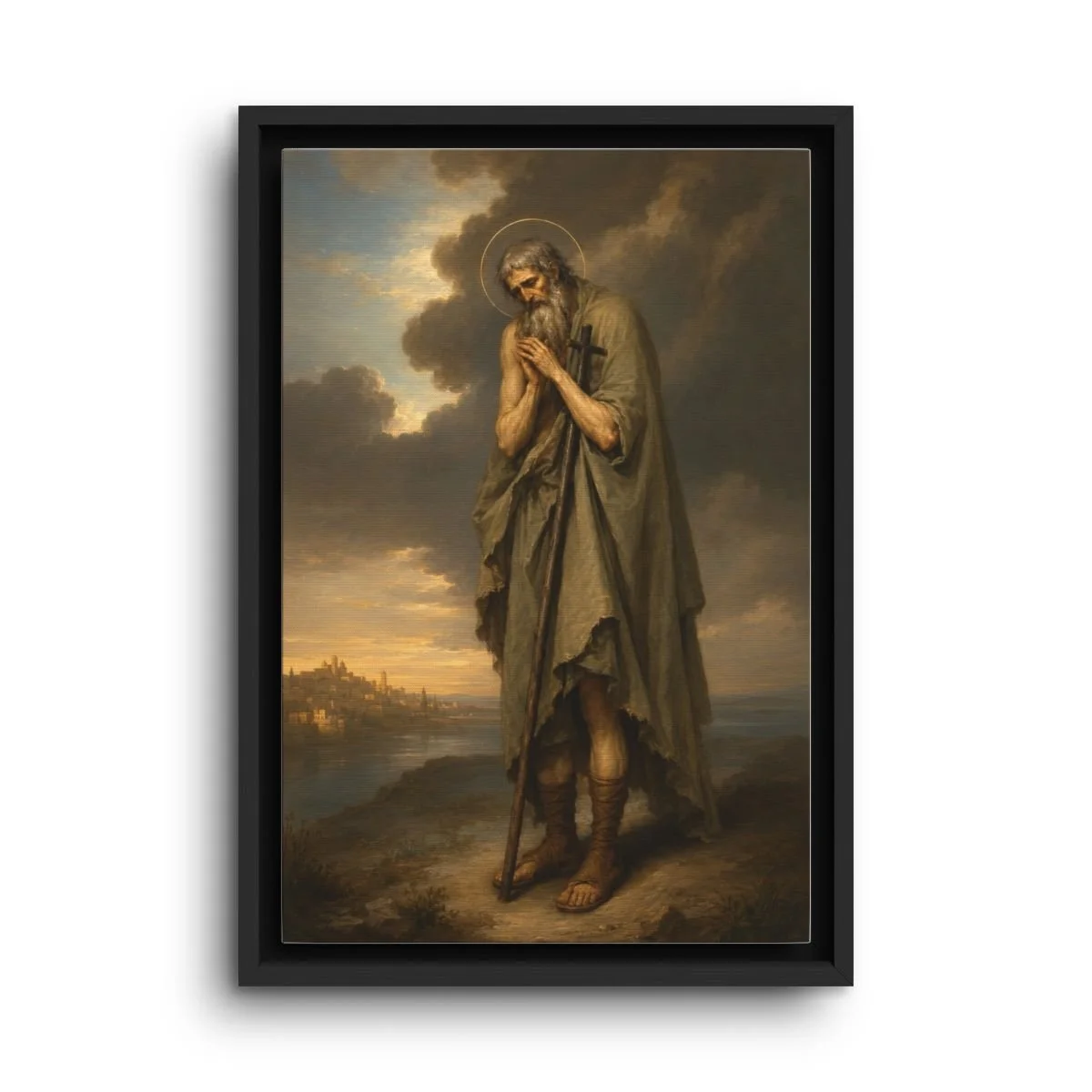 Saint Thomas the Fool of Syria framed canvas icon print
