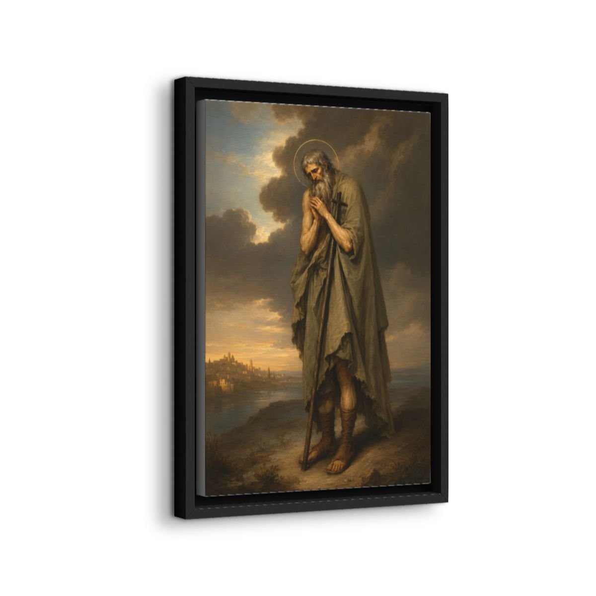 Saint Thomas the Fool of Syria icon on gallery-wrapped canvas, product photo 2