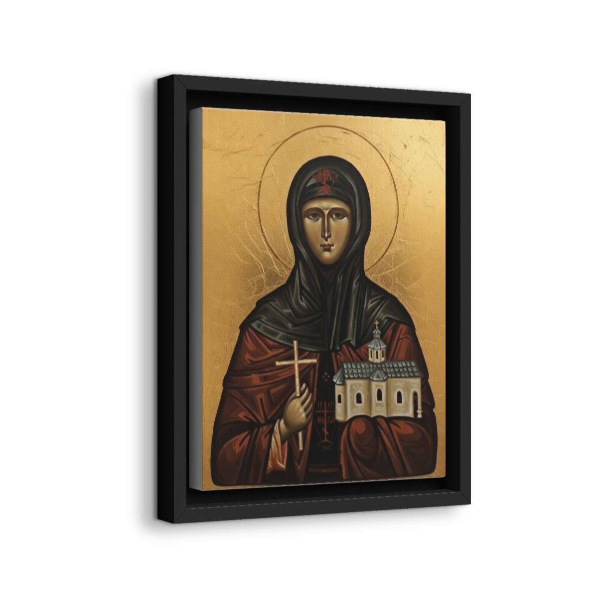 Saint Angeline of Albania icon on gallery-wrapped canvas, product photo 2