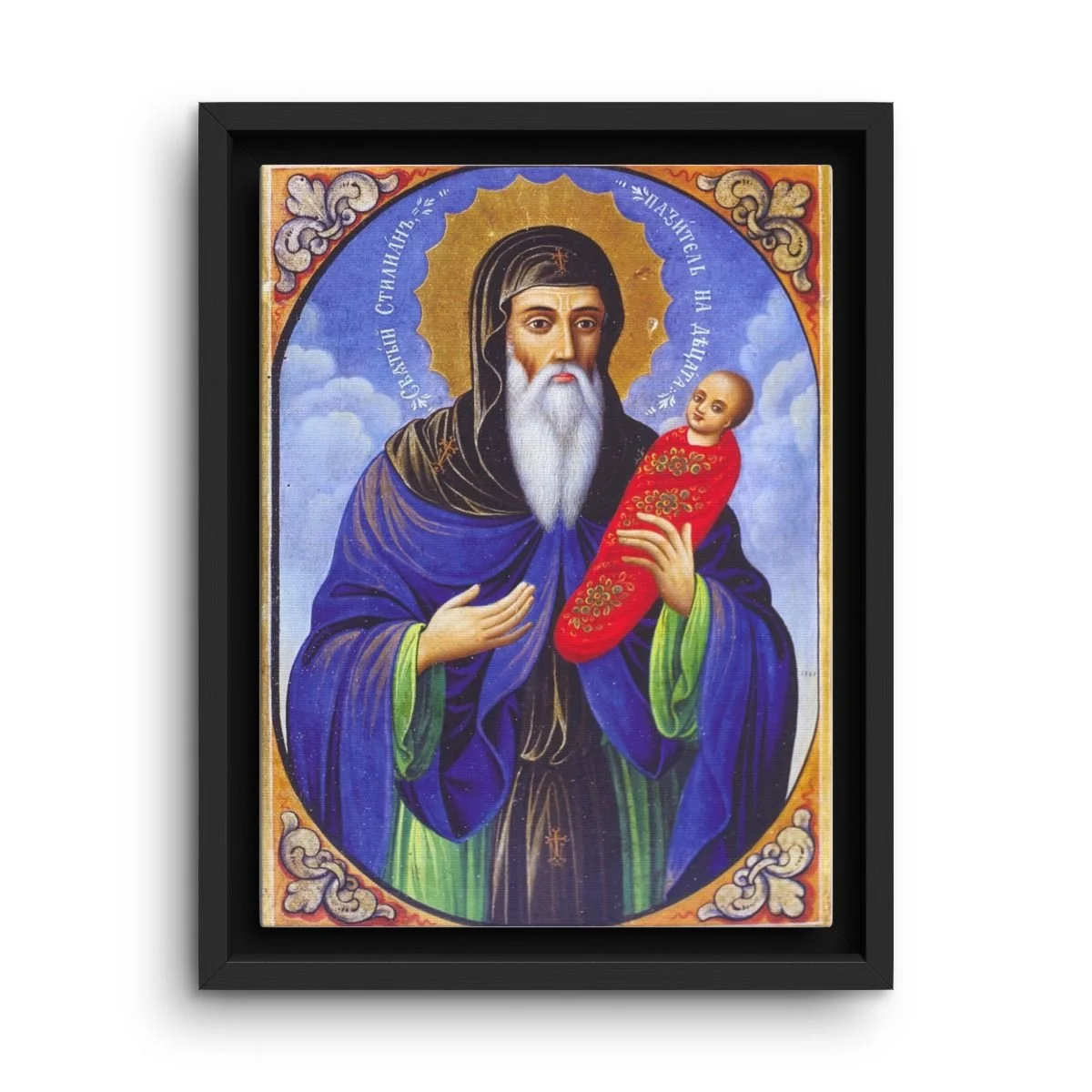 Saint Stylianos of Paphlagonia framed canvas icon print