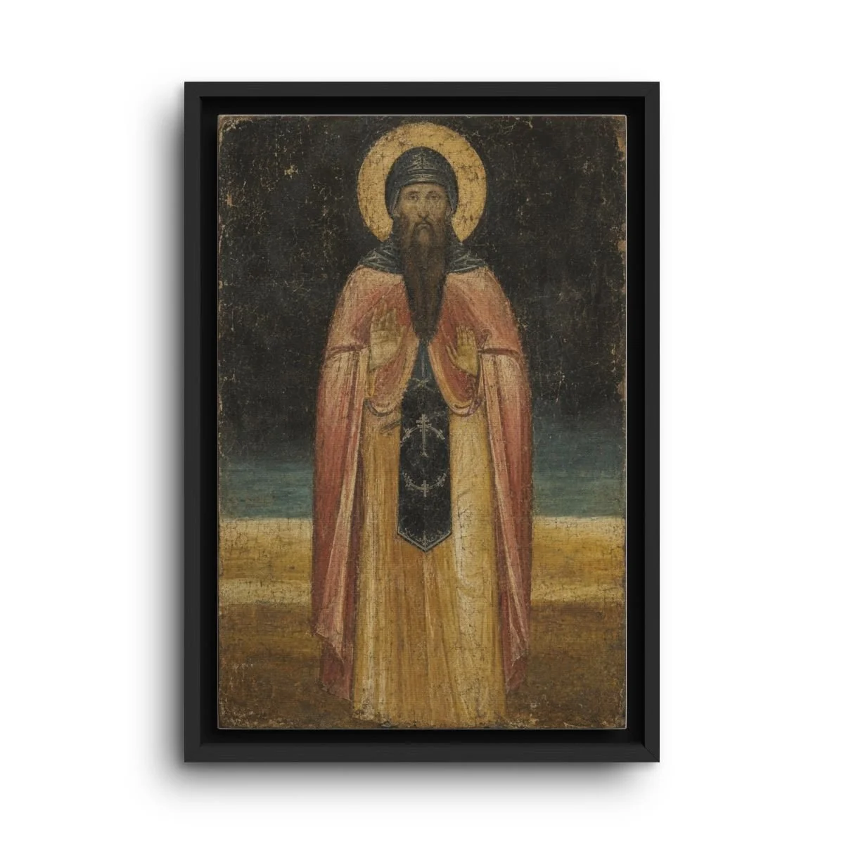 Saint Maximos the Hut-Burner framed canvas icon print