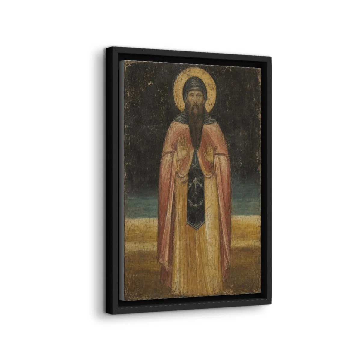 Saint Maximos the Hut-Burner icon on gallery-wrapped canvas, product photo 2
