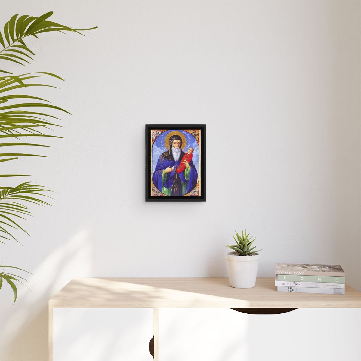 Saint Stylianos of Paphlagonia icon on gallery-wrapped canvas, product photo 3