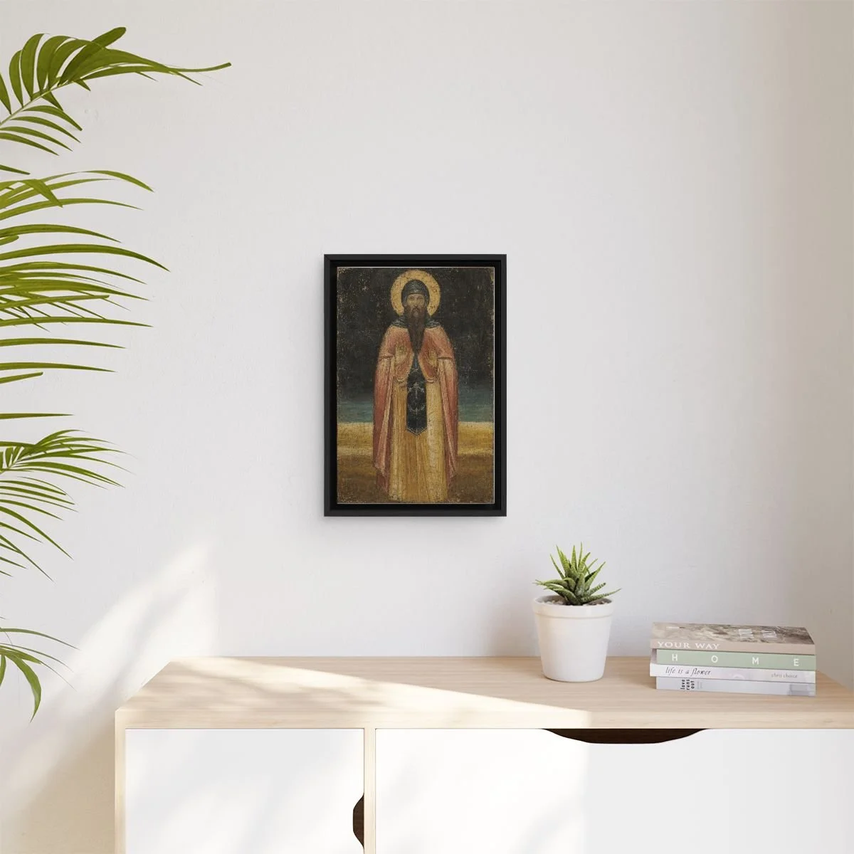 Saint Maximos the Hut-Burner icon on gallery-wrapped canvas, product photo 3