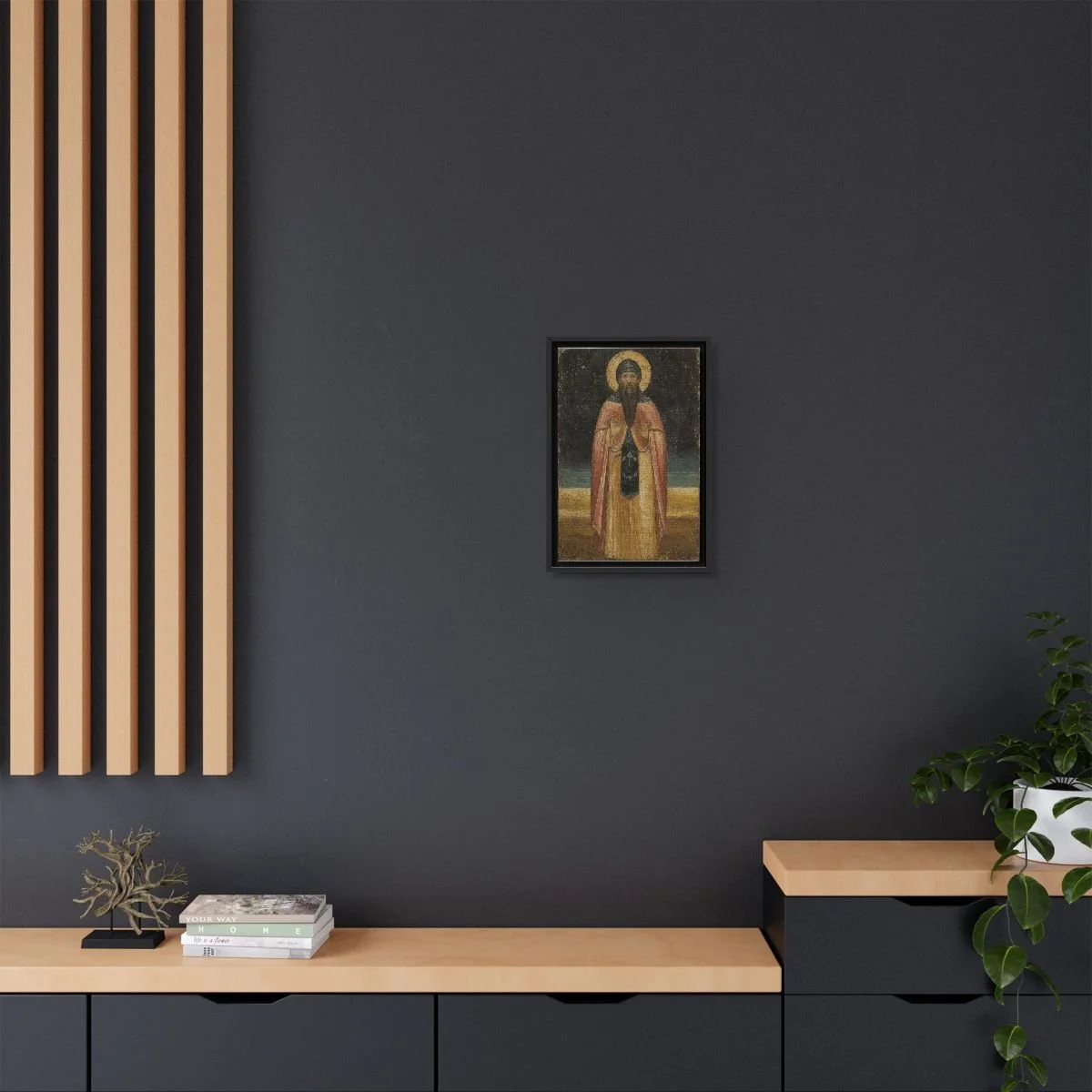 Saint Maximos the Hut-Burner icon on gallery-wrapped canvas, product photo 4