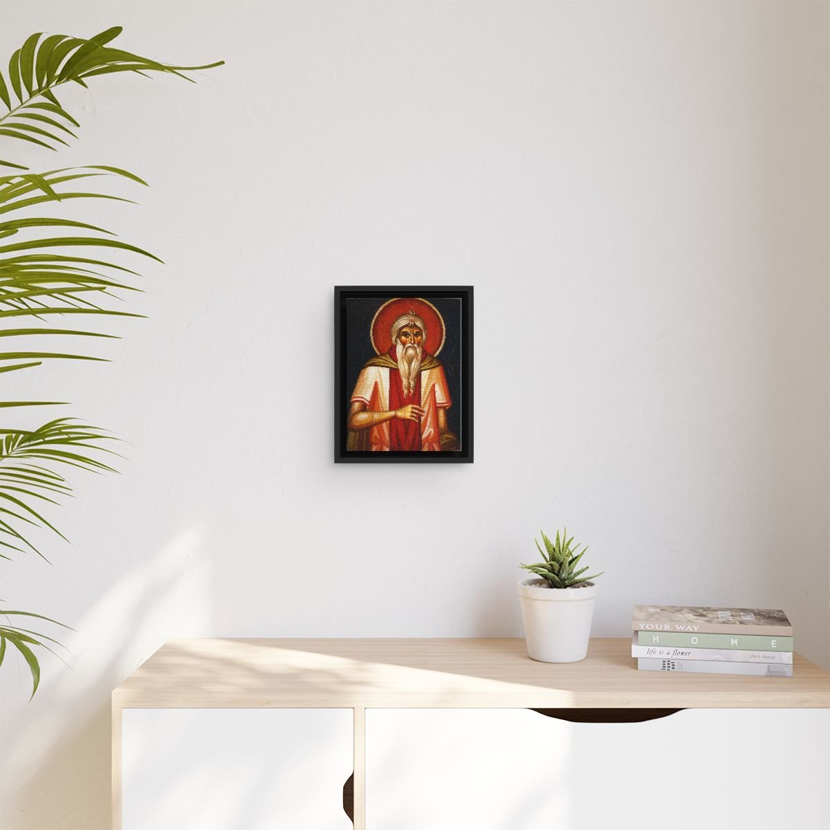 Saint Symeon the Fool of Emesa icon on gallery-wrapped canvas, product photo 3