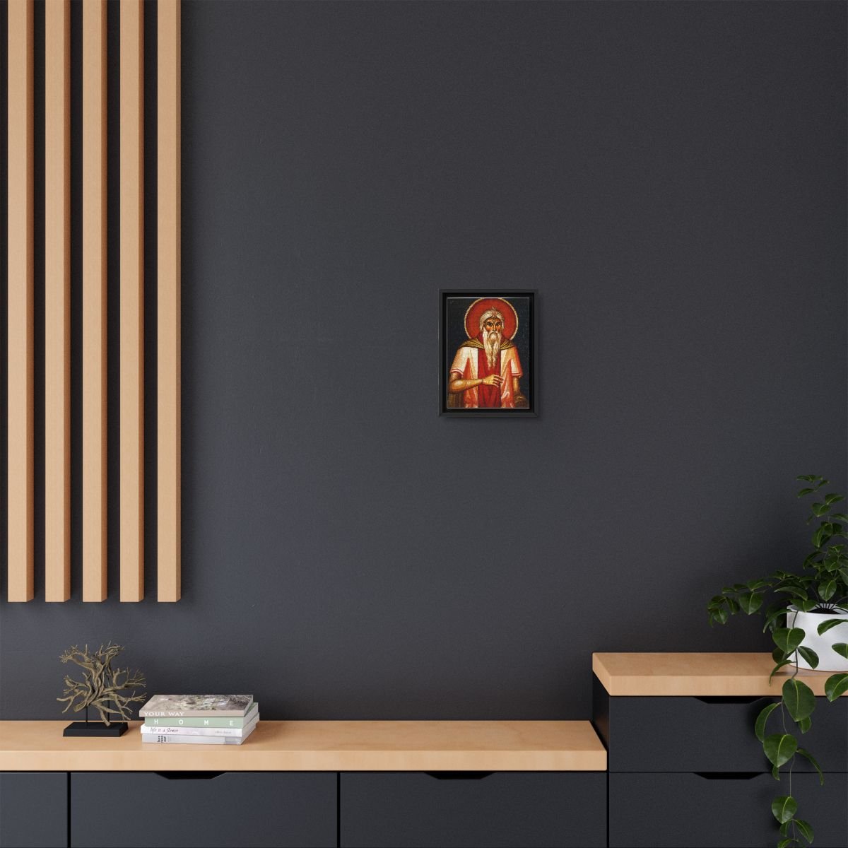 Saint Symeon the Fool of Emesa icon on gallery-wrapped canvas, product photo 4
