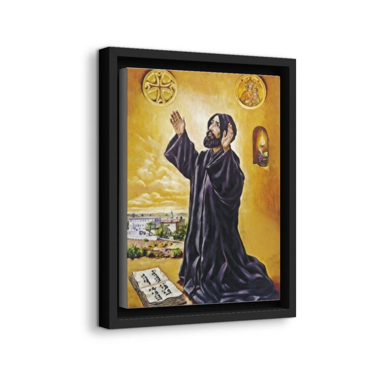 Saint Nimatullah Kassab Al-Hardini icon on gallery-wrapped canvas, product photo 2