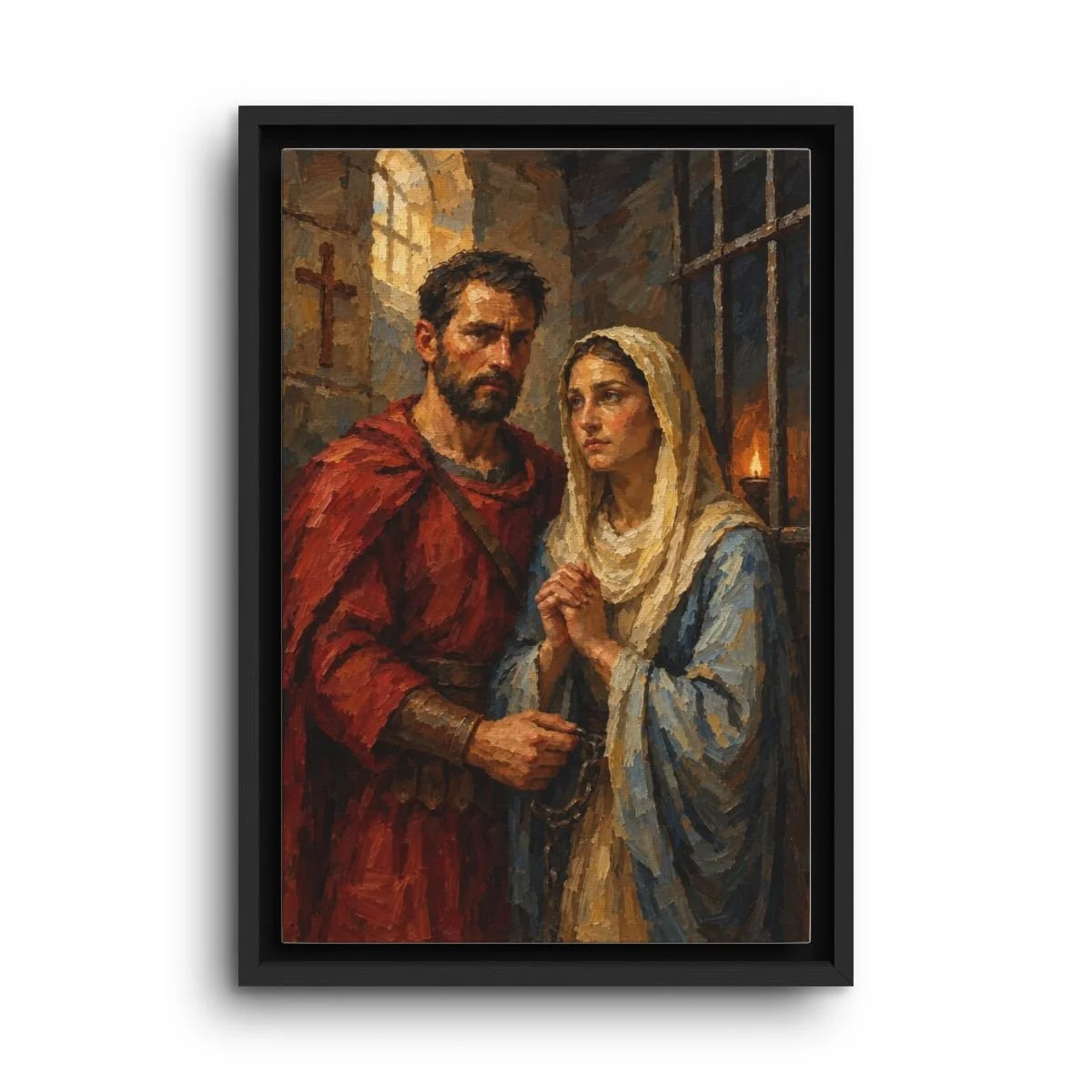 Saints Adrian & Natalia framed canvas icon print
