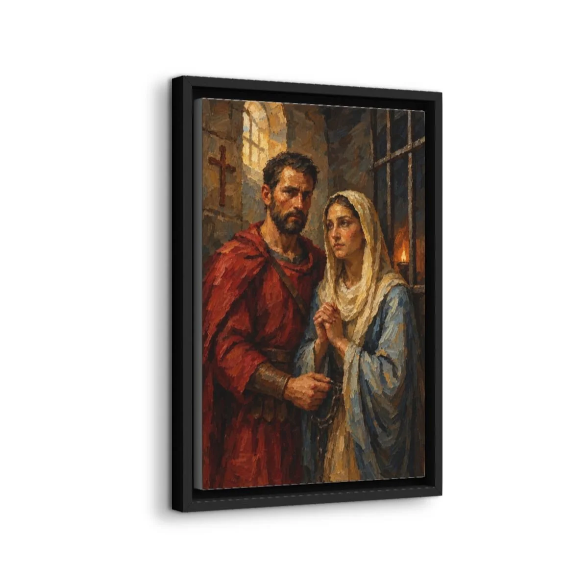Saints Adrian & Natalia icon on gallery-wrapped canvas, product photo 2