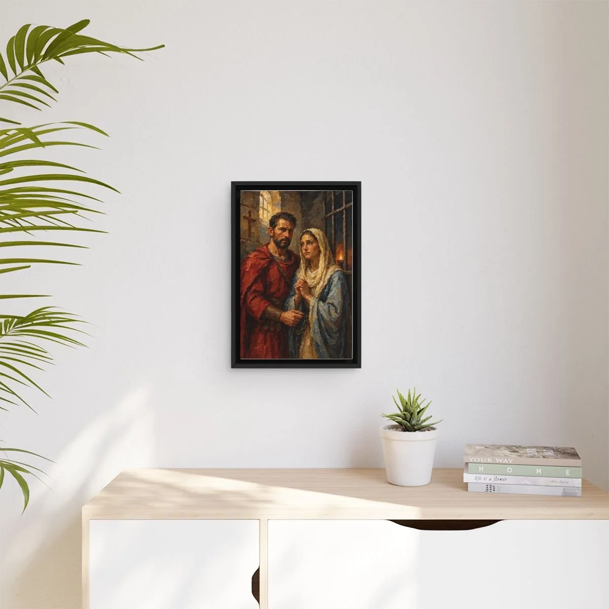 Saints Adrian & Natalia icon on gallery-wrapped canvas, product photo 3