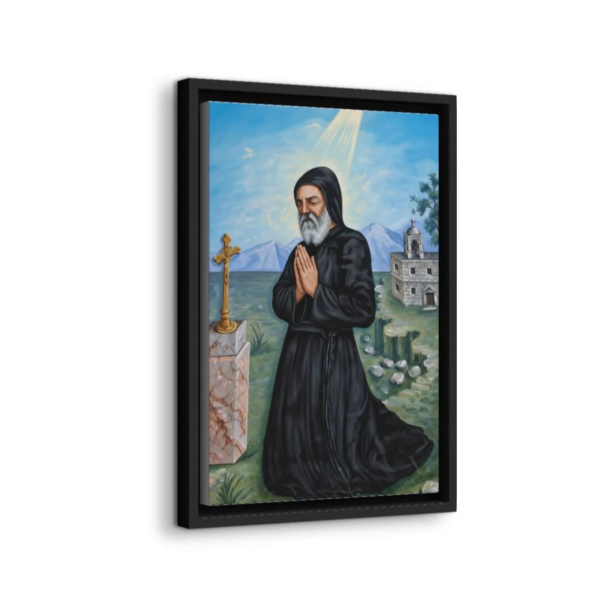 Saint Awtel icon on gallery-wrapped canvas, product photo 2